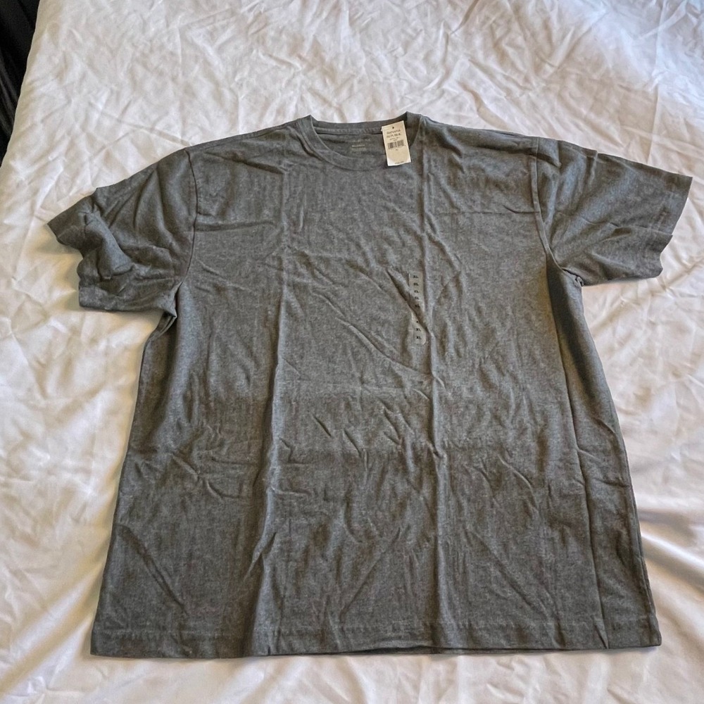 Banana Republic Mens Basic Crew T-Shirt XL Heather Grey Short Sleeve 657431-09-1